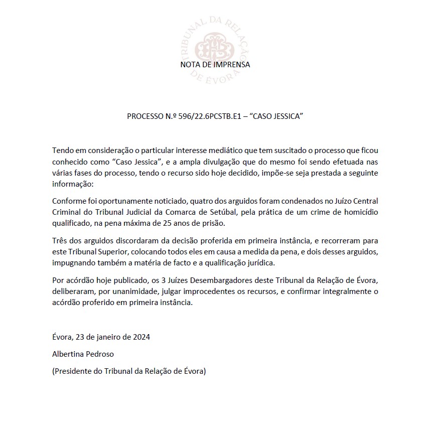 PROCESSO N.º 596/22.6PCSTB.E1 – “CASO JESSICA”