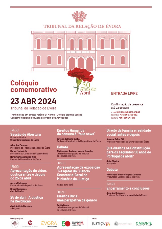 PROGRAMA - CONFERÊNCIA COMEMORATIVA | 50 ANOS DE ABRIL | TRE